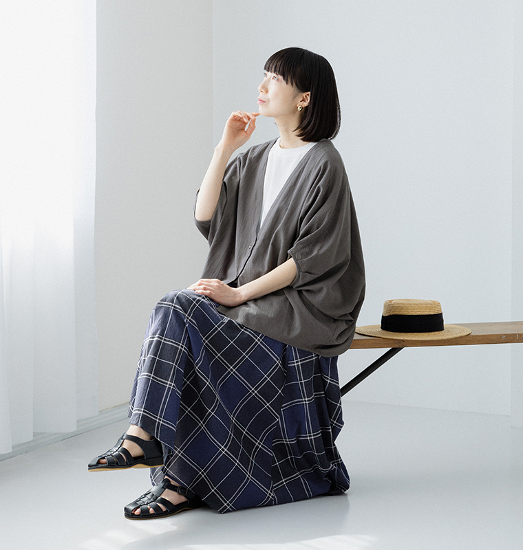 refined works サンドチェック6枚接ぎチェックスカート