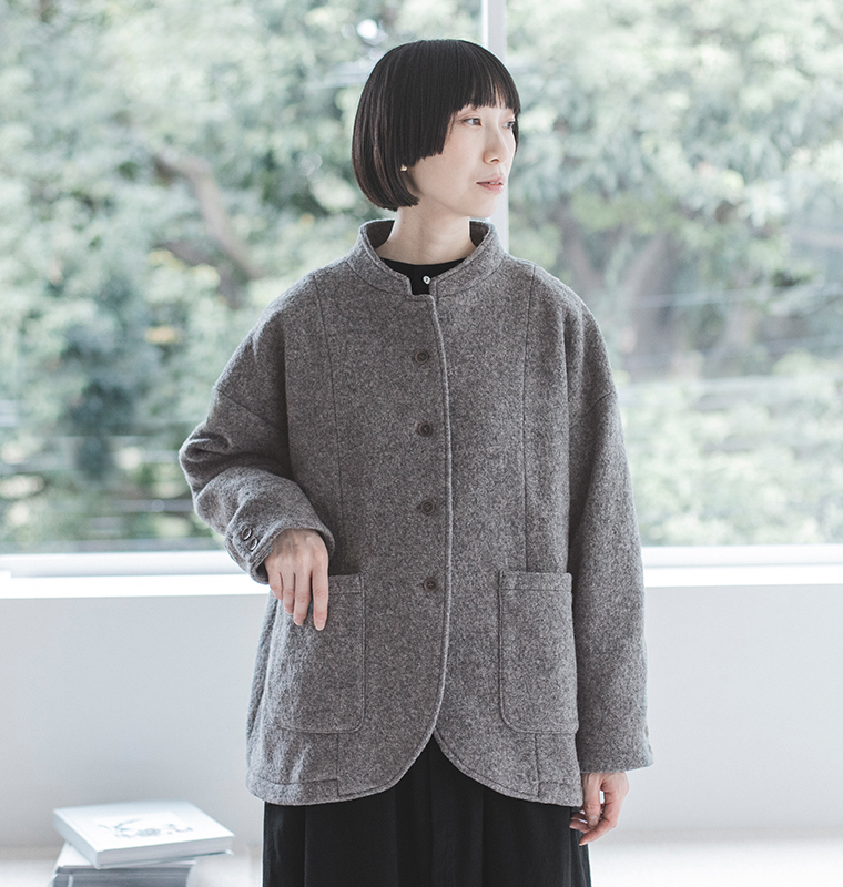 LUPILIEN by natulan 福袋 ウールライク袖キルトブルゾン バックタック＆リブ見せ