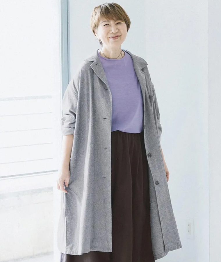 【 ista-ire 】 金子敦子さんコラボ　コットンシルクどこでもコート