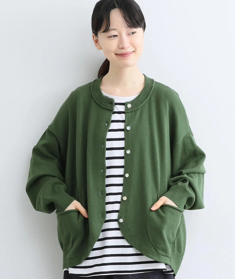【 TANG 】 コットンカシミヤ ラウンドヘムカーディガン