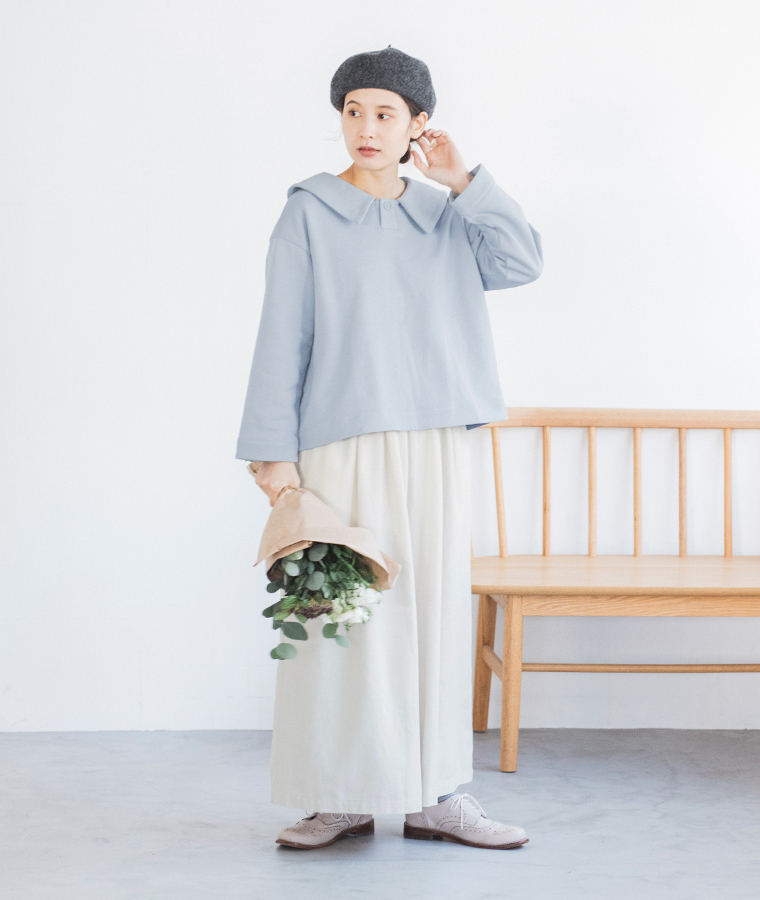 D*g*y 別注｜大きめ襟の裏毛プルオーバー 全身前