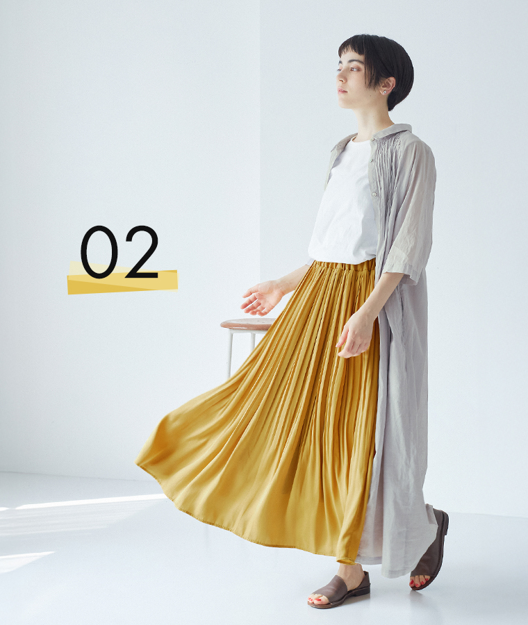 sosotto アンティークサテン消しプリーツスカート