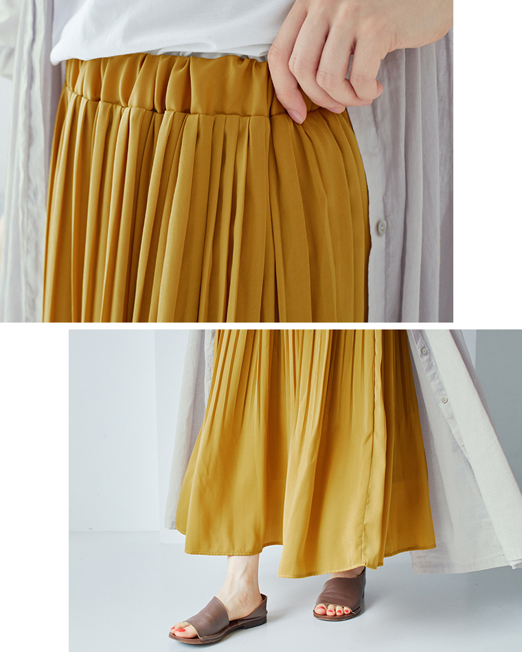 sosotto アンティークサテン消しプリーツスカート ディテール