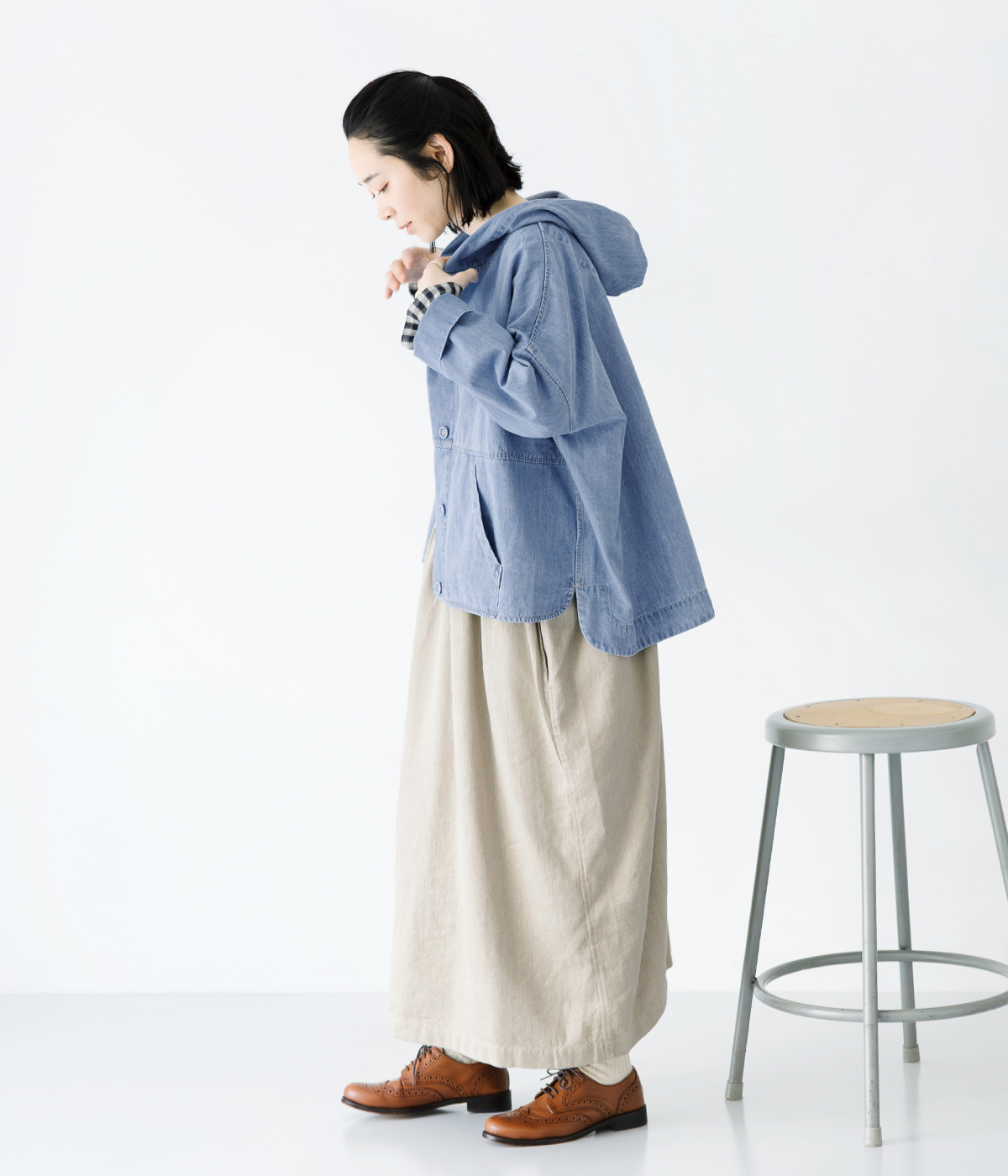 TUTIE. 別注 デニムフーディーブルゾン コーディネート画像1