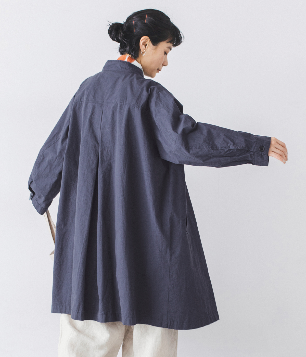 le ciel a temps doux 別注 ハイネック比翼ミドル丈コート コーディネート画像2