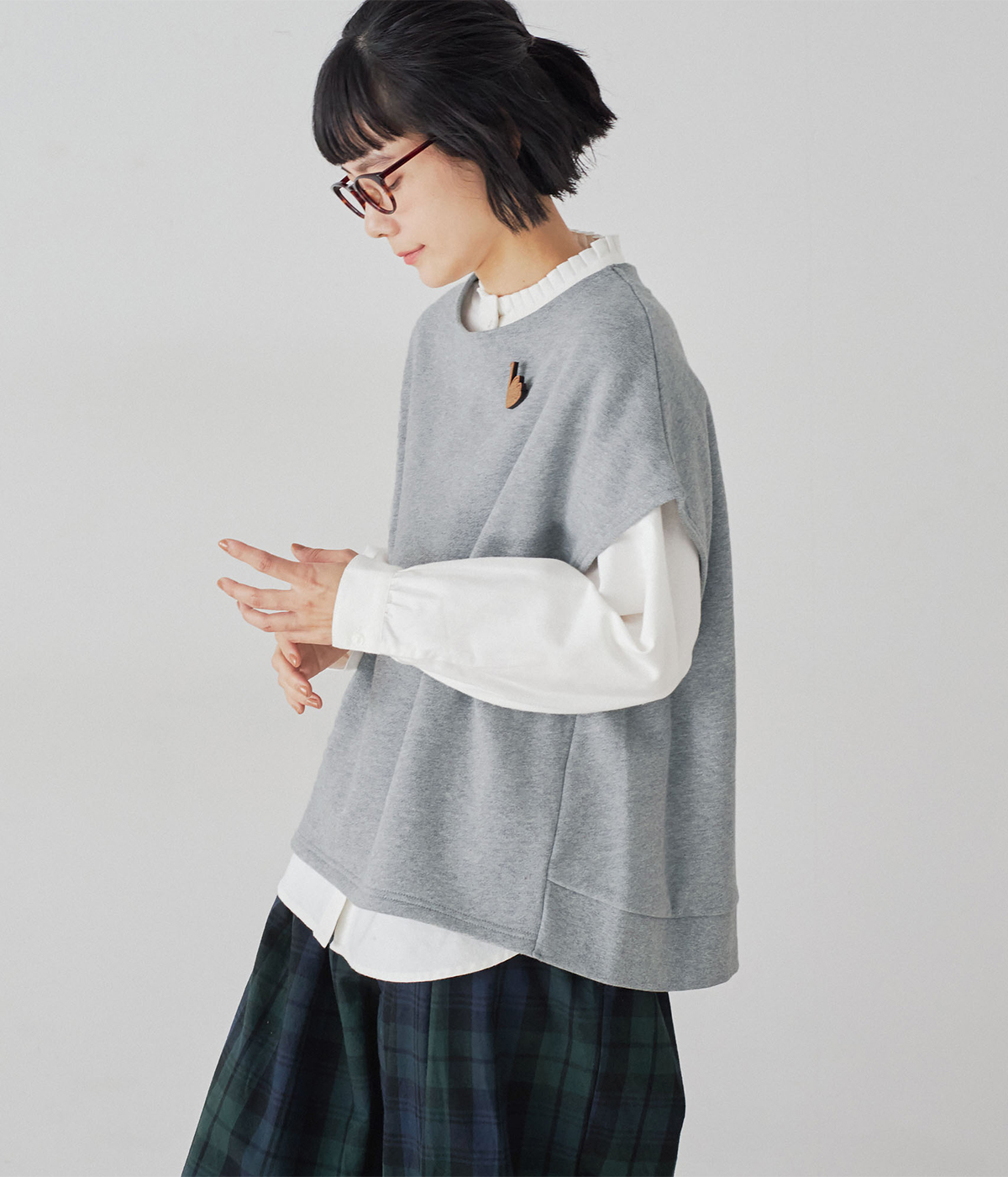 Bliss bunch 別注 コクーン切替裏毛ベスト メイン画像