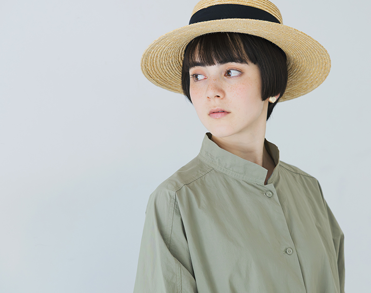 &yarn コットンリネンデニム ジャンパースカート ポケット寄り