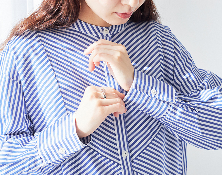 Bliss bunch コットンドビーストライプ切替ワンピース