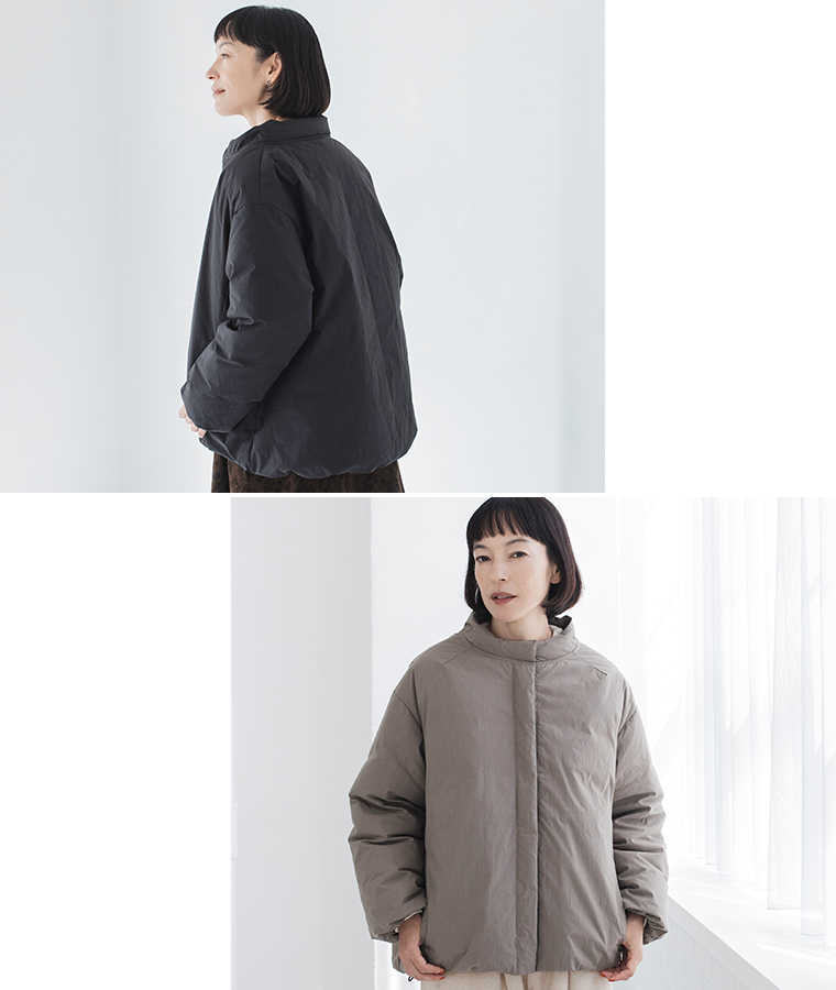 &yarn ふんわり軽量 ちび襟ダウンジャケット　サブ画像