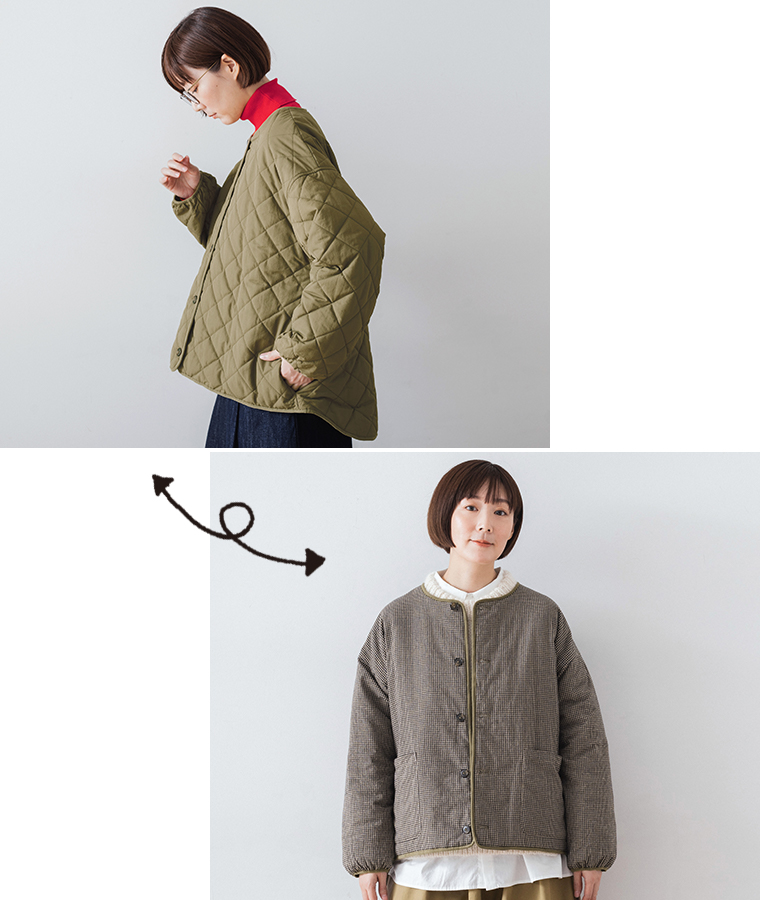 &yarn リバーシブルキルティングジャケット