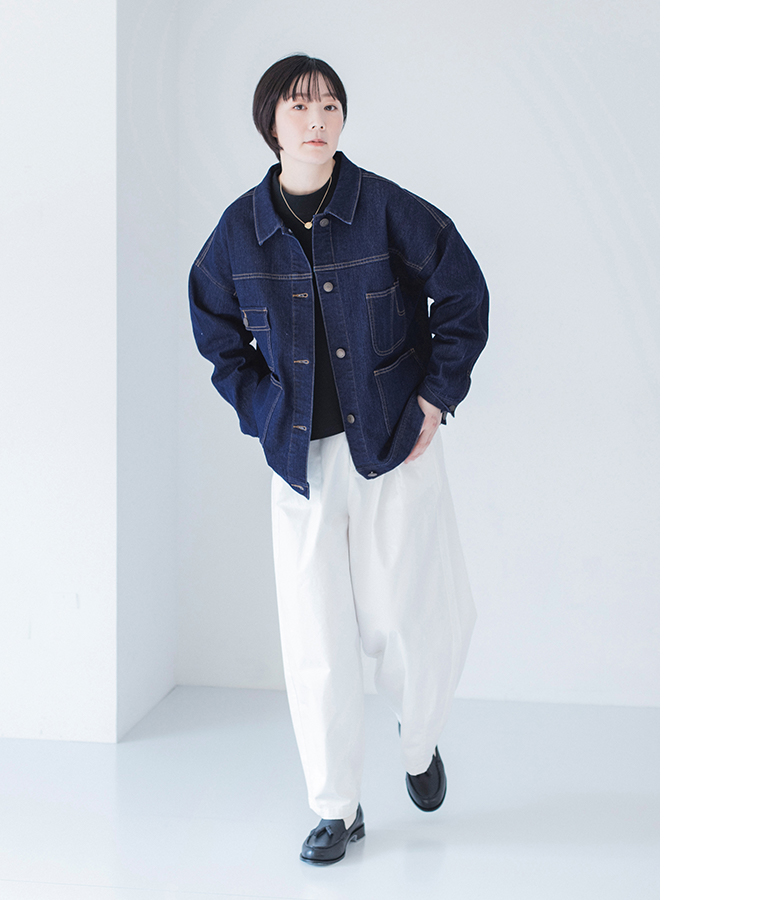 デニムカバーオール 全身正面カット