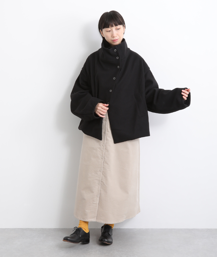 nunuforme ポリエステルメルトンクロスコート