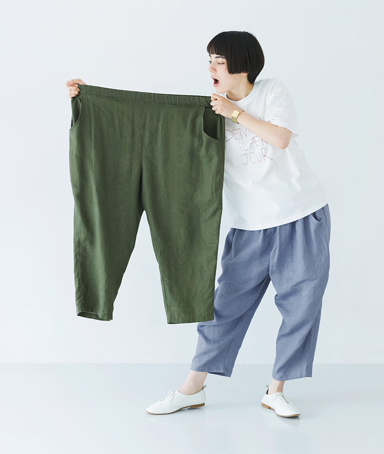 ista-ire 着丈選べる　平織リネンよくばりパンツ
