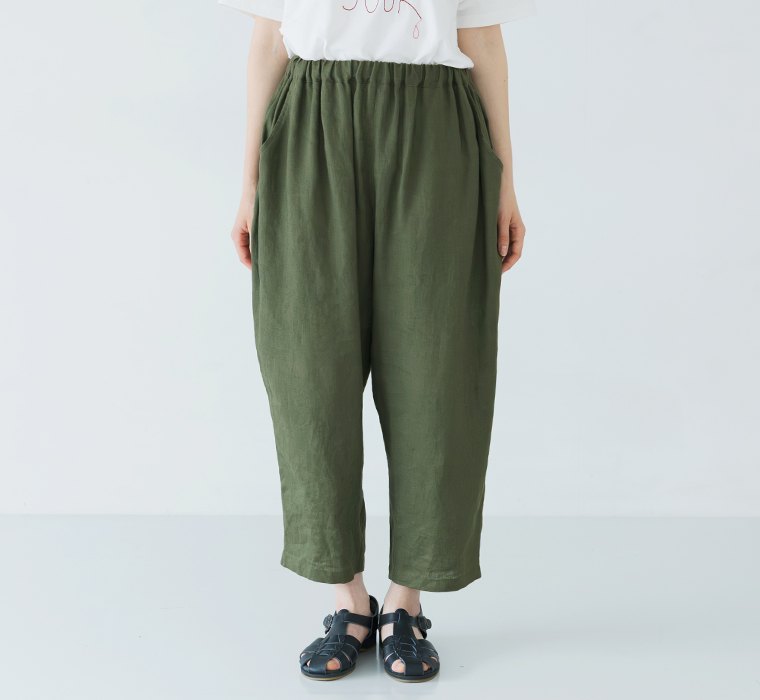 ista-ire 着丈選べる　平織リネンよくばりパンツ