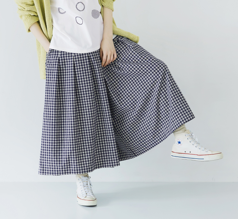 D*g*y ヴィンテージライクギンガムチェックワイドパンツ