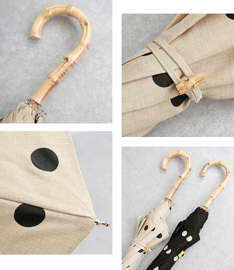 ドット晴雨兼用長傘の詳細カット