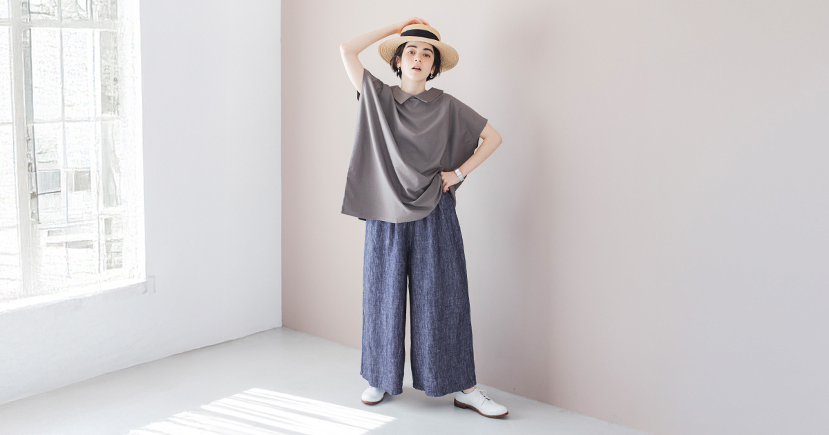 intoca リネンワイドパンツ　1 未使用 drop-kaitori_1-2410-189