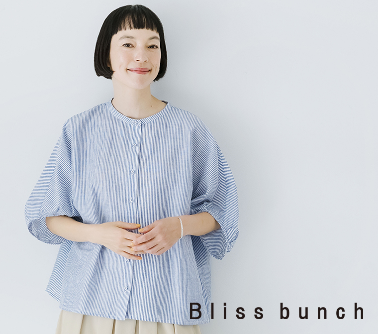 Bliss bunch コットンリネンパフスリーブドルマンシャツ