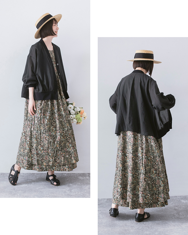 &yarn シアーカーディガン ブラック おめかしスタイル