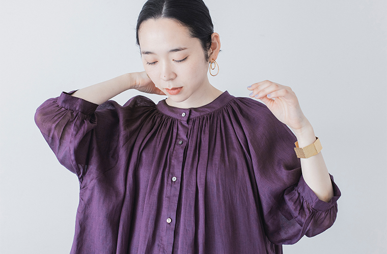 TUTIE. ラミー素材2wayワンピース パープル 上半身寄り
