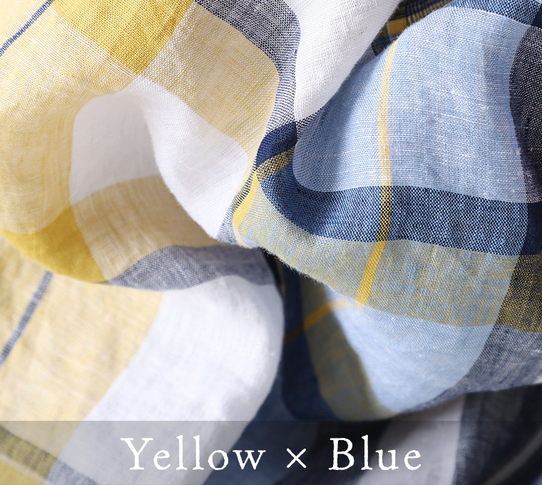 【 ubasoku 】別注|リネンチェックバンドカラー切替比翼二枚袖半袖前開きワンピース 生地寄り