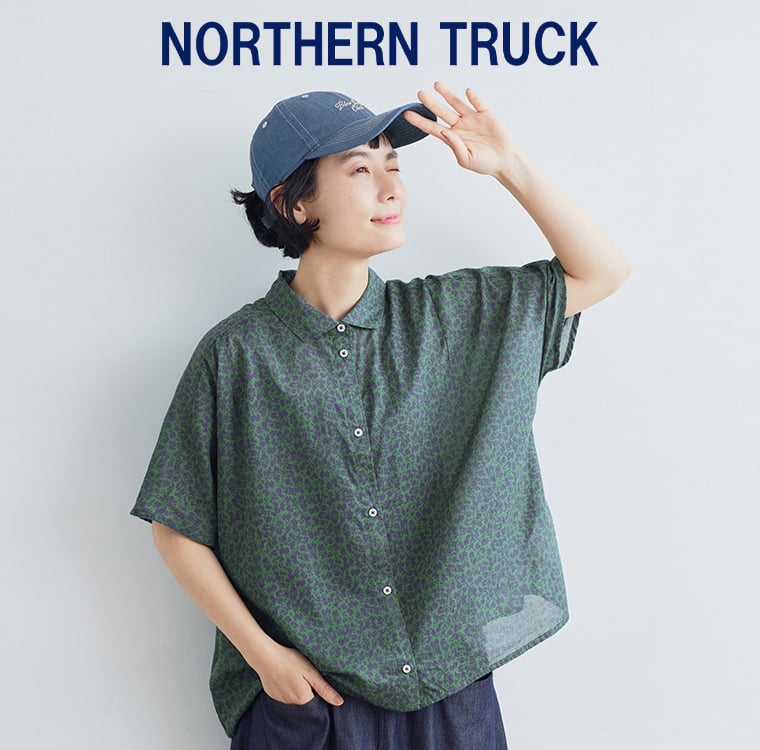 NORTHERN TRUCK コットンフラワープリントワイドブラウス