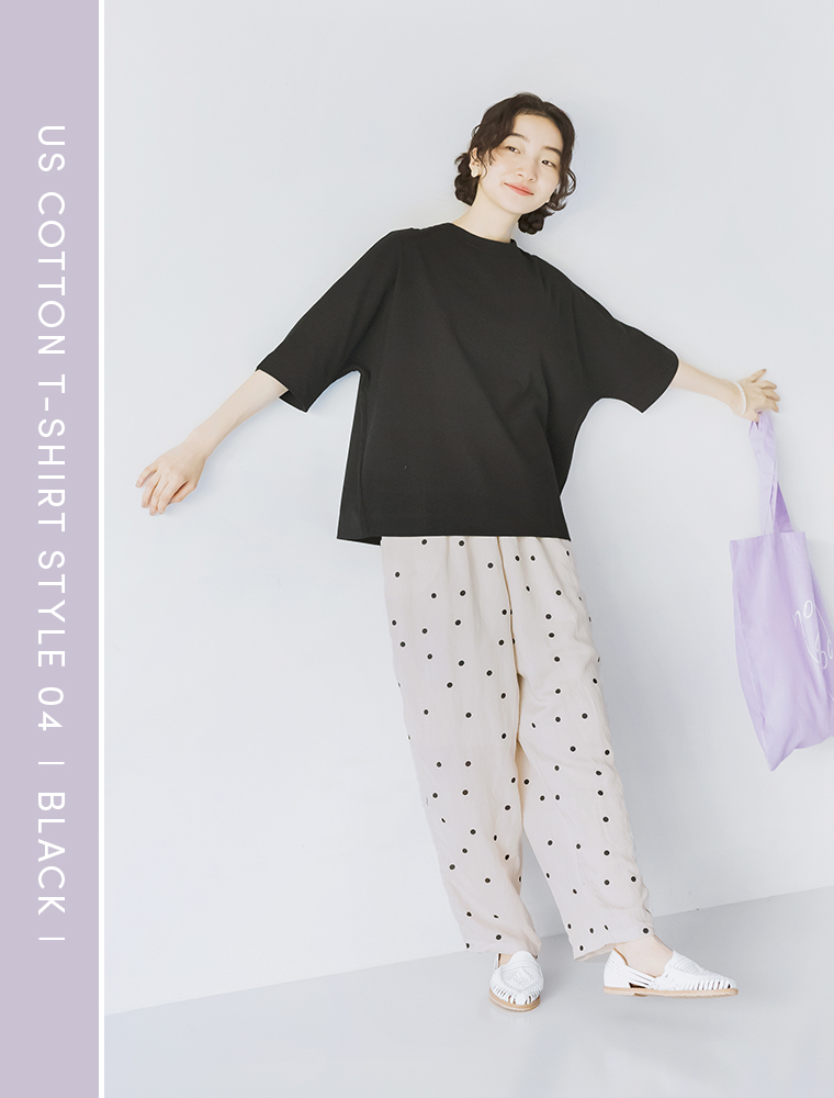 nop de nod　USコットン5分袖Tシャツ ブラック