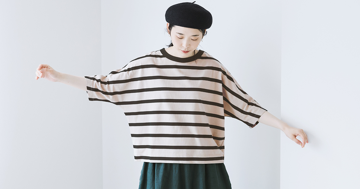 良質なUSコットン仕立て【 nop de nod 】大人のための5分袖Tシャツ