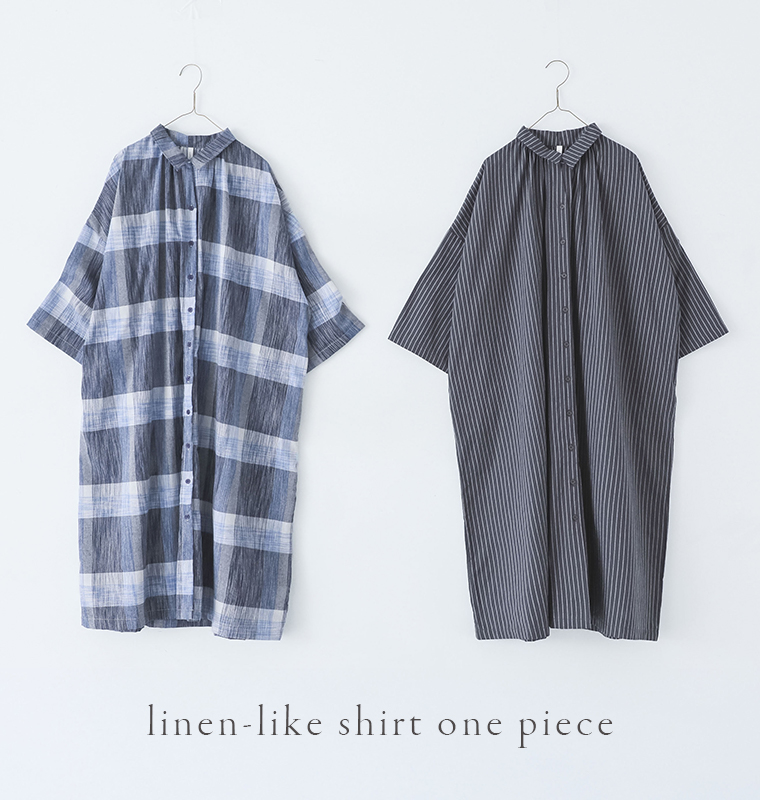 【 LUPILIEN 】リネンライクシャツワンピース