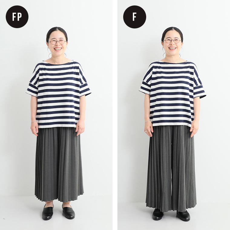 koibitomisaki 　コイビトミサキ　プリーツパンツ 着丈比較