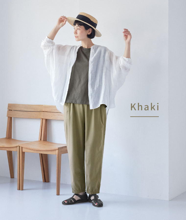 &yarn ジョガーパンツ(カーキ)のコーディネート