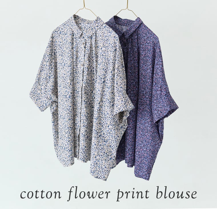 &yarn コットン花柄ブラウス 掛け画像