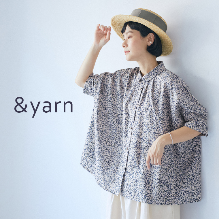 &yarn コットン花柄ブラウス