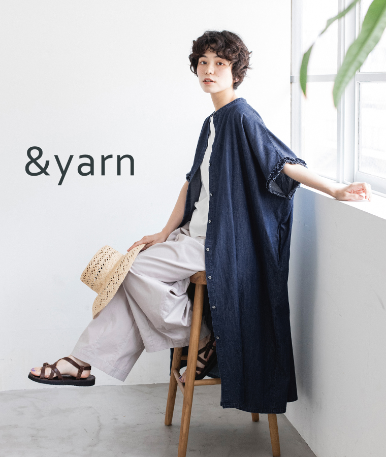 &yarn 袖口フリルデニムワンピースのご紹介