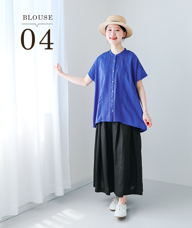 【 Noia 】キャンブリックピンタックレースシャツ