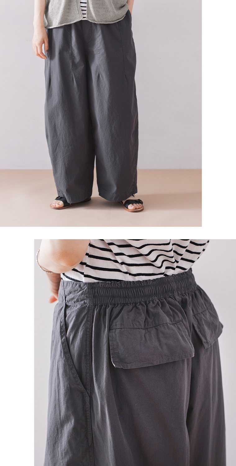 so ハイカウントクロスグランジウォッシュワイドパンツ(スミ)の下半身と後ろポケット寄り