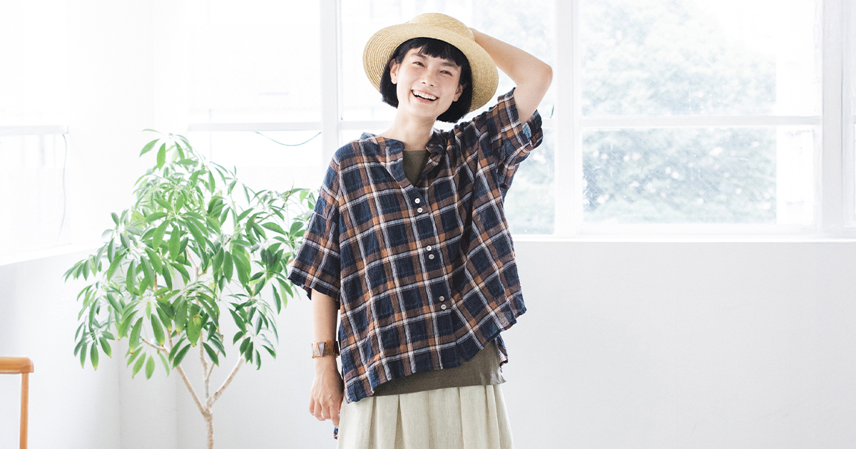 別注 【 D*g*y 】 ふわり、軽やか シャーリングシアーチェック柄