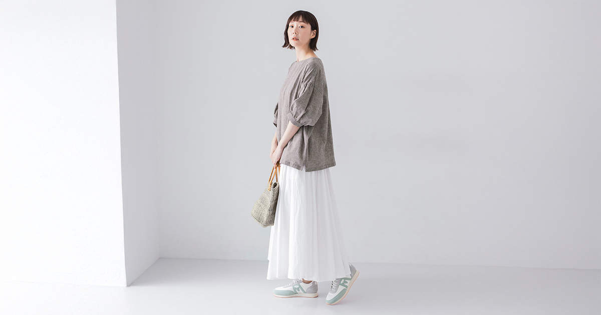 MAX&amp;Co. コットンリネン ブラウス 白 リボン 七分袖 ナチュラル Max Mara - MAX&Co. コットンリネン ブラウス 白 リボン 七分袖