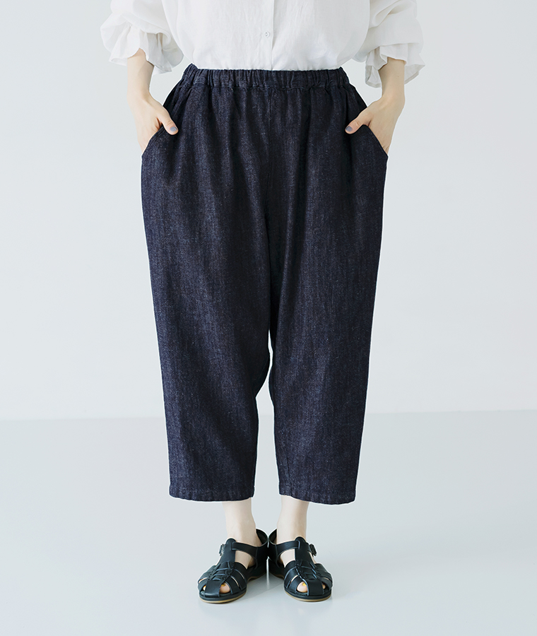 ista-ire 別注｜着丈選べる　甘撚りコットンリネンデニムよくばりパンツ