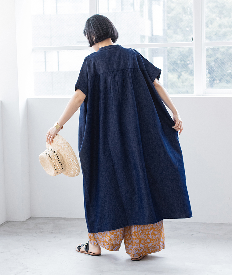 LUPILIEN by natulan 別注｜デニムスモッキングピンタックワンピース