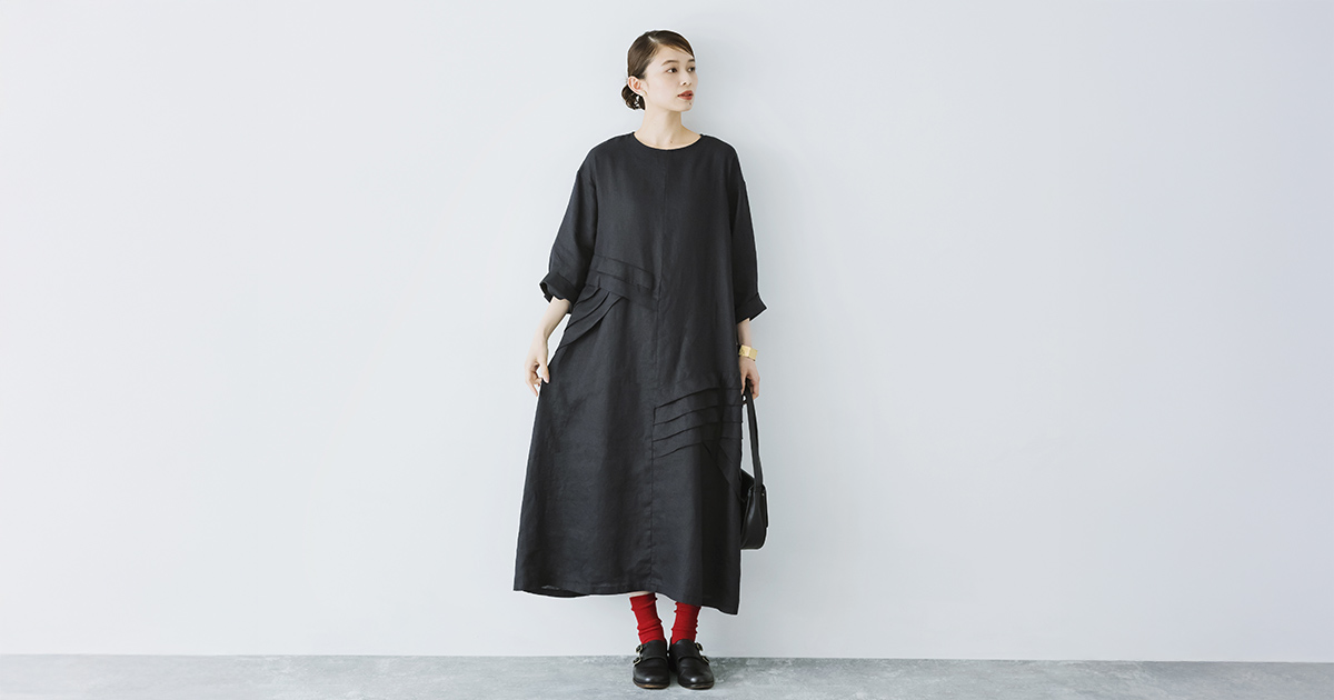 シックで華やかな大人の装い【 08Mab 】タックが際立つ別注