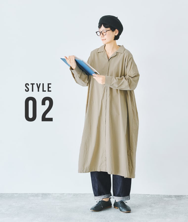 ista-ire　コットンリネンデニムパンツ ワンピース合わせ