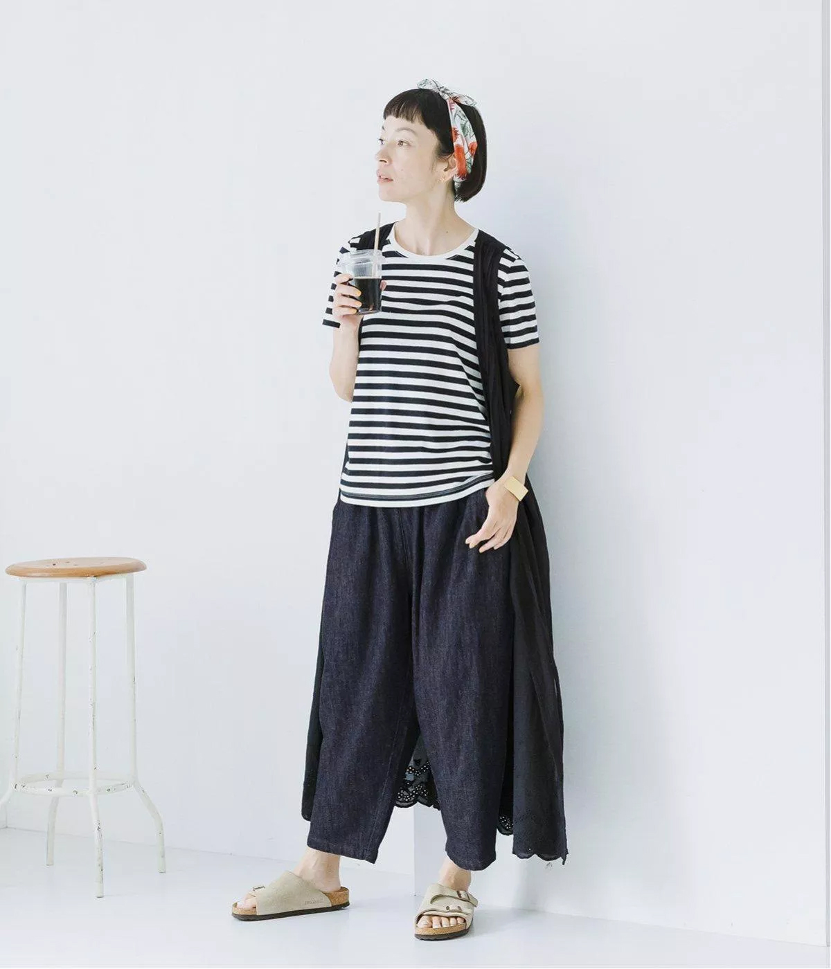 ista-ire　別注　甘撚りコットンリネンデニム よくばりパンツ