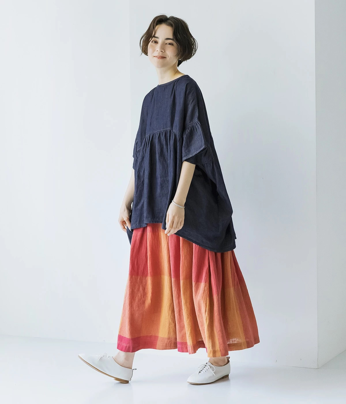 Sorte cuff　デニムワイドブラウス