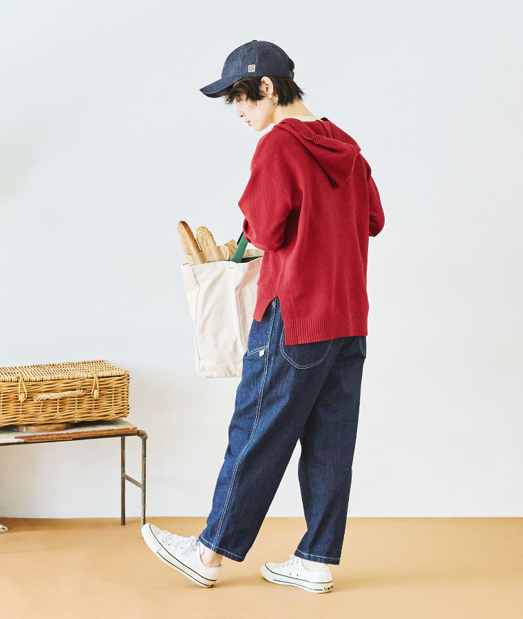 【 NORTHERN TRUCK 】デニムカーゴワークパンツ スタイル01 全身コーディネートバックスタイル