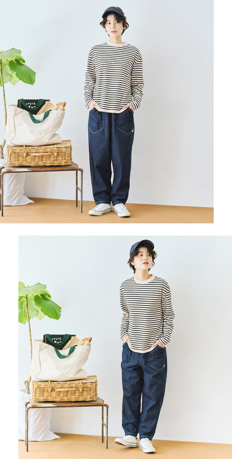 【 NORTHERN TRUCK 】デニムカーゴワークパンツ スタイル01 全身コーディネートアウター無し