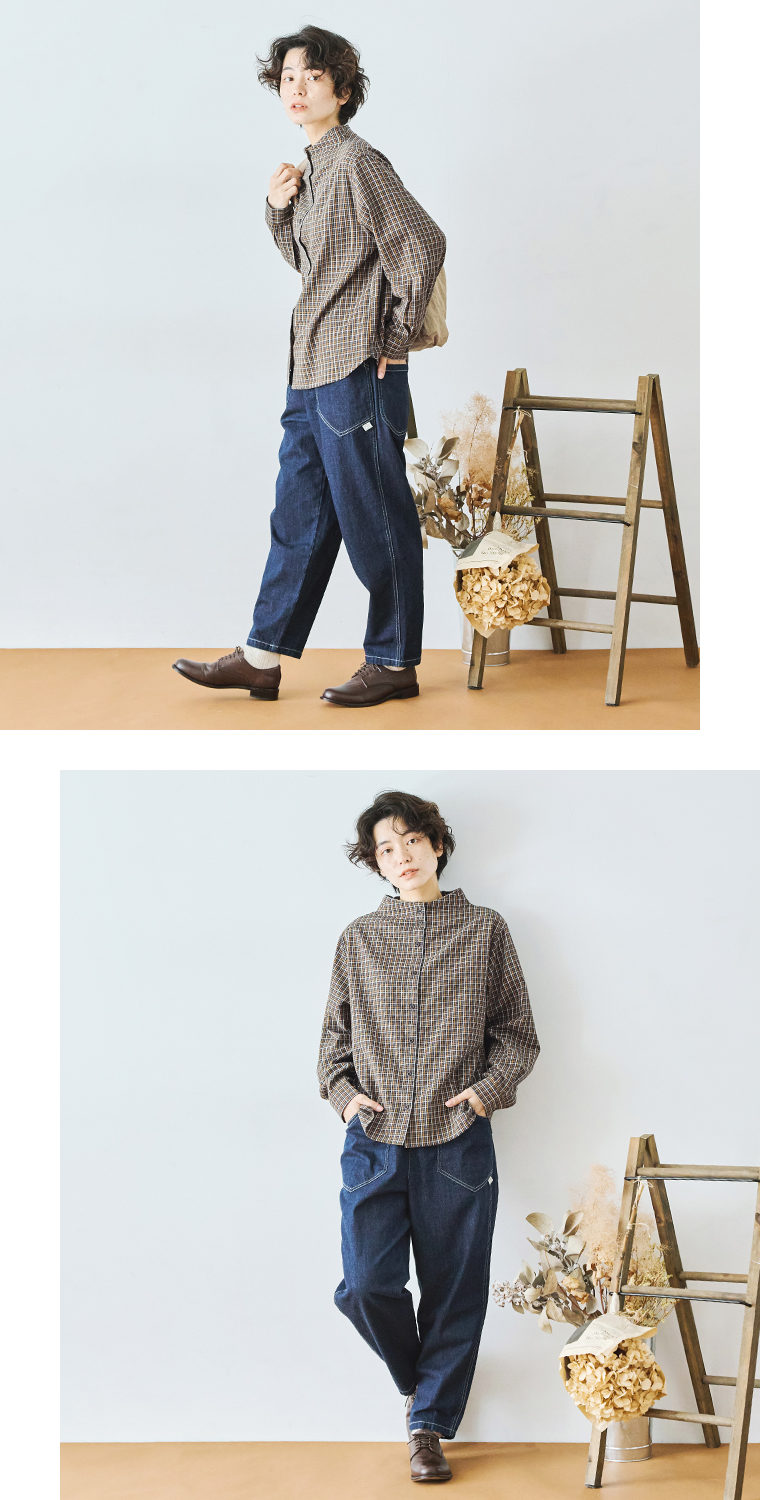 【 NORTHERN TRUCK 】デニムカーゴワークパンツ スタイル02 全身コーディネートアウター無し