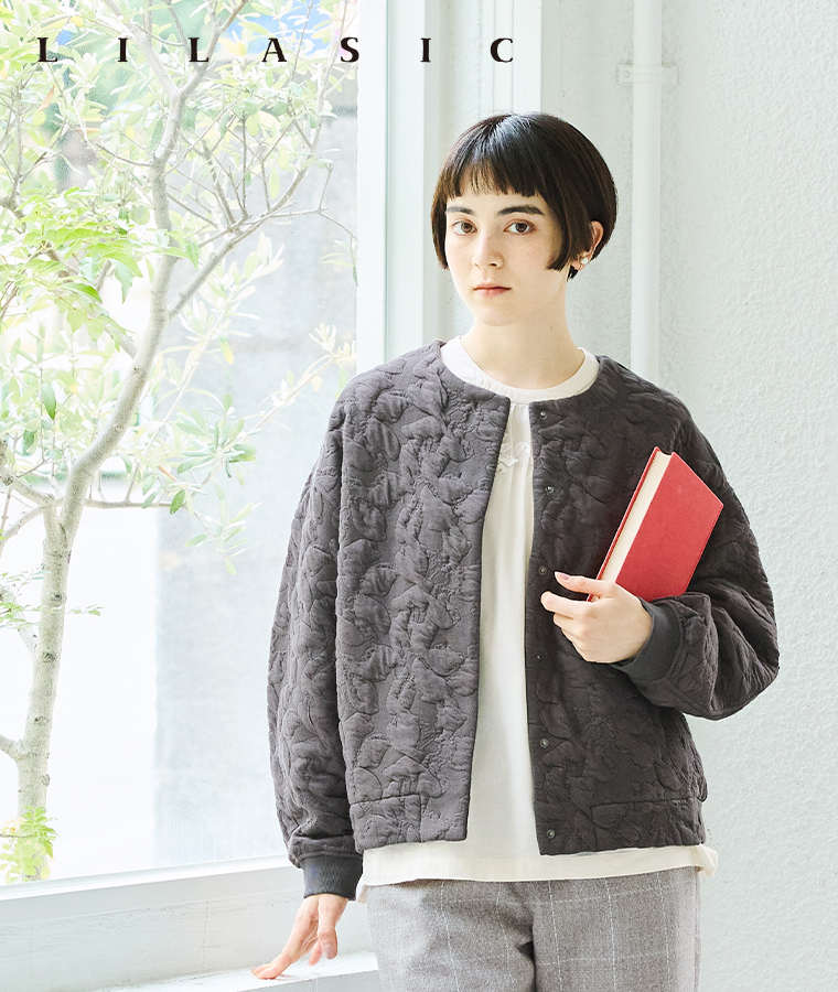 LILASIC ふくれジャガードカーディガンのご紹介