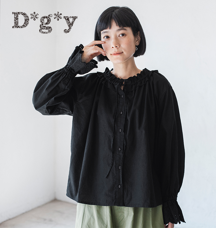 【 D*g*y｜別注 】袖スカラップ刺繍ブラウス