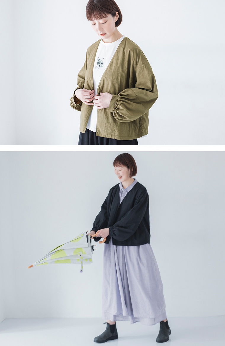 &yarn 撥水 袖ボリュームライトジャケット